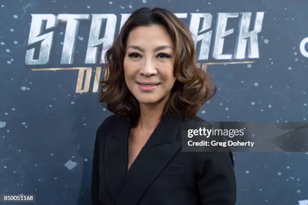 Actress Michelle Yeoh arrives for the Premiere Of CBS's "Star Trek: Discovery" at The Cinerama Dome on September 19, 2017 in Los Angeles, California.