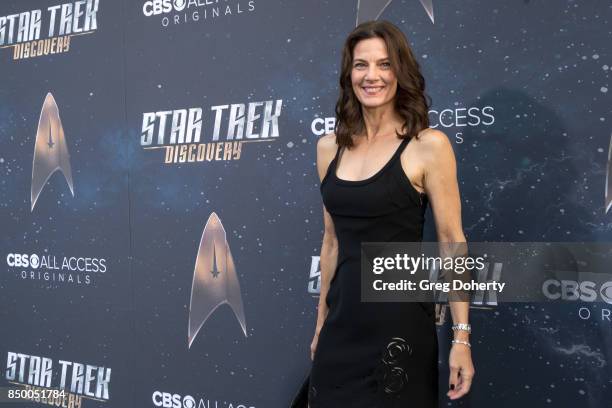 Actress Terry Farrell arrives for the Premiere Of CBS's "Star Trek: Discovery" at The Cinerama Dome on September 19, 2017 in Los Angeles, California.