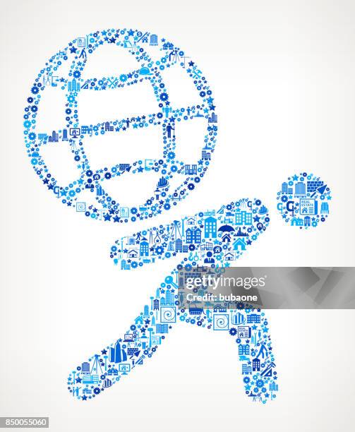 carrying globe construction industry vector icon pattern - contractor computer stock illustrations