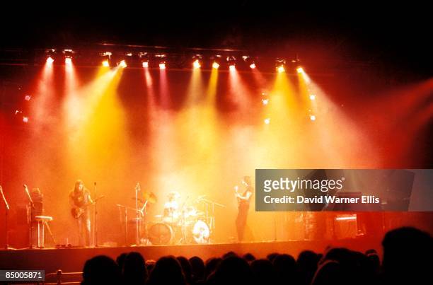 Photo of PINK FLOYD, L-R. Dave Gilmour , Nick Mason, Roger Waters, Rick Wright performing live onstage at SHELTER benefit concert on 'Dark Side Of...