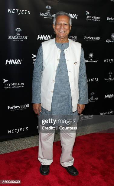 Muhammad Yunus attends the Forbes Media Centennial Celebration at Pier 60 on September 19, 2017 in New York City.