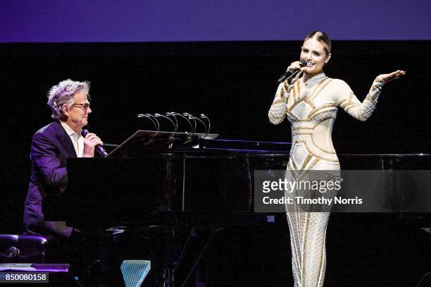 David Foster and Pia Toscano perform during the 2017 GRAMMY Museum Gala Honoring David Foster at The Novo by Microsoft on September 19, 2017 in Los...