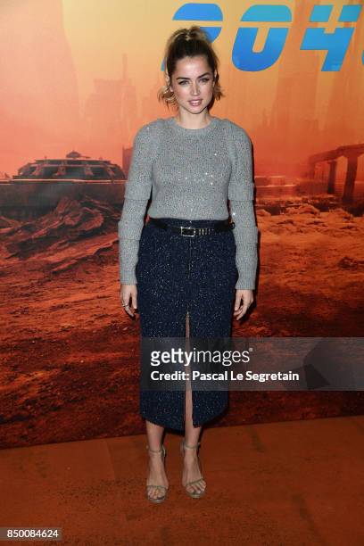 Ana De Armas attends the "Blade runner 2049" photocall at Hotel Le Bristol on September 20, 2017 in Paris, France.