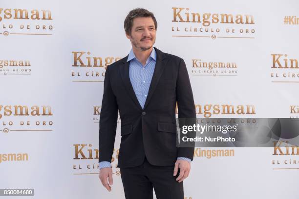 Actor Pedro Pascal attends 'Kingsman: El Circulo De Oro' photocall at the Palacio de los Duques Hotel on September 20, 2017 in Madrid, Spain.