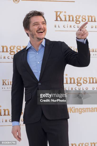 Actor Pedro Pascal attends 'Kingsman: El Circulo De Oro' photocall at the Palacio de los Duques Hotel on September 20, 2017 in Madrid, Spain.