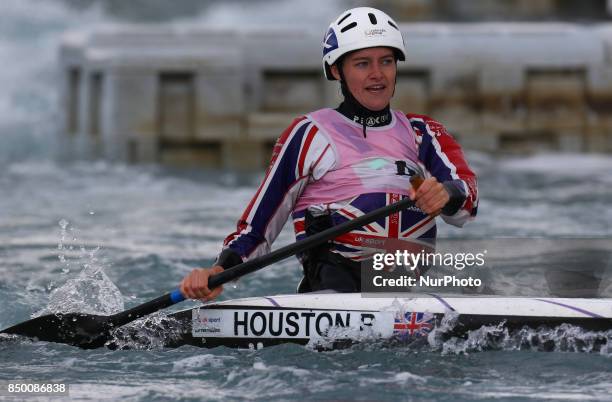 Rachel Houston of CR Cats U23 competes in Canoe Single Women during the British Canoeing 2017 British Open Slalom Championships at Lee Valley White...