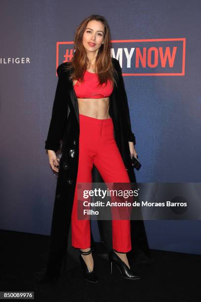 Nicole Putz attends the Tommy Hilfiger show during London Fashion Week September 2017 on September 19, 2017 in London, England.