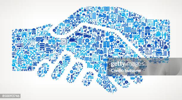 hand shake construction industry vector icon pattern - construction worker hands stock illustrations