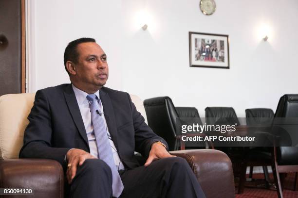 Madagascar's Health Minister and pediatric surgeon Mamy Lalatiana Andriamanarivo addresses a press conference in Antananarivo on September 20 after...