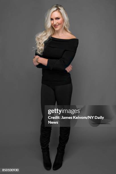 Superstar Charlotte Flair photographed for New York Daily News on Monday, March 20, 2017 in New York. WWE Superstar Charlotte Flair is photographed...