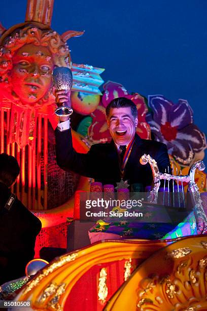 New Orleans native and actor Bryan Batt rides in the 2009 Krewe of Orpheus Parade on February 23, 2009 in New Orleans, Louisiana.