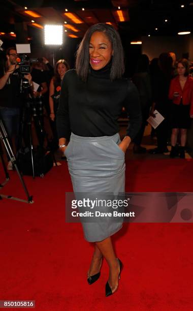 Karen Bryson attends the Raindance Film Festival Opening Gala screening of "Oh Lucy!" at Vue Leicester Square on September 20, 2017 in London,...