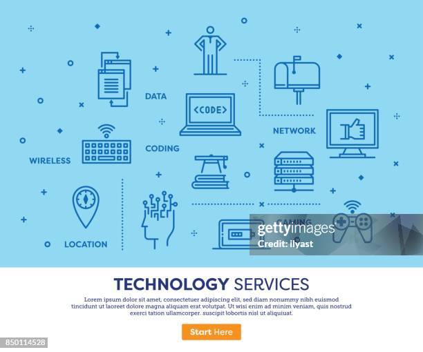 technology services concept - video game development stock illustrations