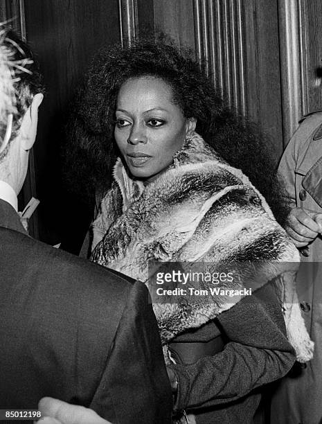 Diana Ross at musical "The Phantom of the Opera" on circa 1987 in London, England.