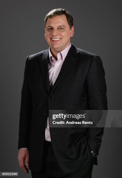 Michael Arrington, TechCrunch, looks on during a portrait session at the Digital Life Design conference on January 26, 2009 in Munich, Germany. DLD...