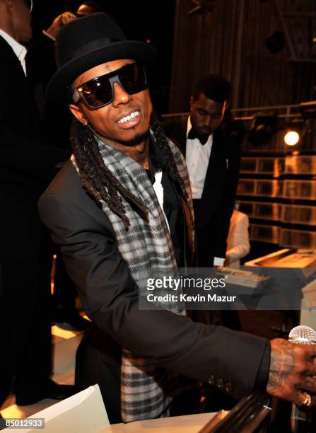 Lil Wayne backstage at the 51st Annual GRAMMY Awards at the Staples Center on February 8, 2009 in Los Angeles, California.