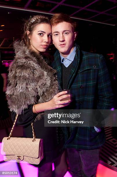 Amber le Bon and Francis Boulle attend the ISSA after party at Raffles on February 23, 2009 in London, England.