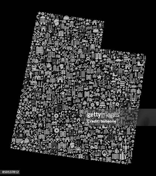utah construction industry vector icon pattern - contractor computer stock illustrations