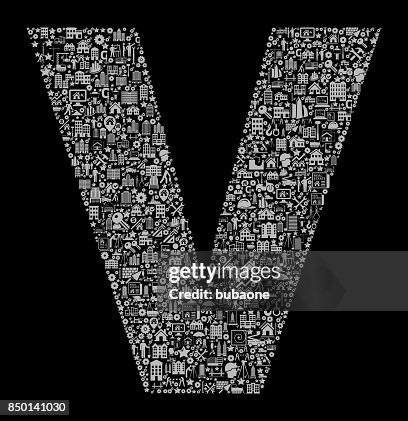 字母 V 建設行業向量圖示模式 字母 V 建設行業向量圖示模式