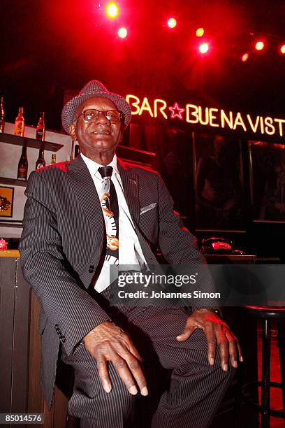 Piano player Guillermo Rubalcaba Gonzalez, member of the legendary Cuban music band 'Buena Vista Social Club' poses on stage of Prinzregenten theatre...