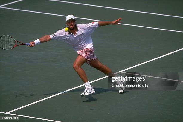 Australia Patrick Rafter in action vs USA during Quarterfinals at Longwood Cricket Club. Chestnut Hill, MA 7/16/1999 CREDIT: Simon Bruty