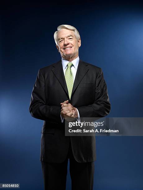 Chairman of Charles Schwab, Charles Schwab poses at a portrait session in New York City for Fortune Magazine.