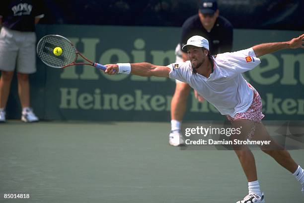 Australia Patrick Rafter in action vs USA during Quarterfinals at Longwood Cricket Club. Chestnut Hill, MA 7/18/1999 CREDIT: Damian Strohmeyer