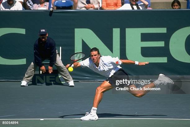 Australia Patrick Rafter in action vs USA during Semifinals match William H.G. FitzGerald Tennis Center. Washington, DC 9/21/1997 CREDIT: Chuck...