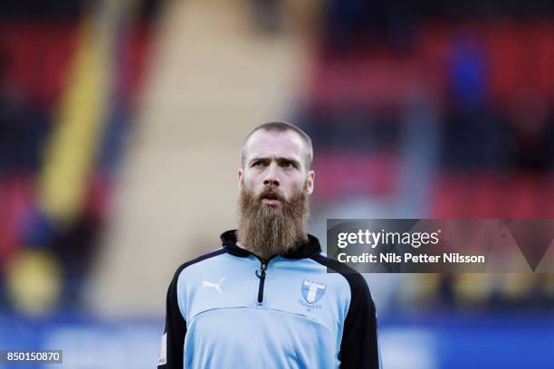 Jo Inge Berget of Malmo FF ahead of the Allsvenskan match between IFK Norrkoping and BK Hacken at Nya Parken on September 19, 2017 in Norrkoping,...