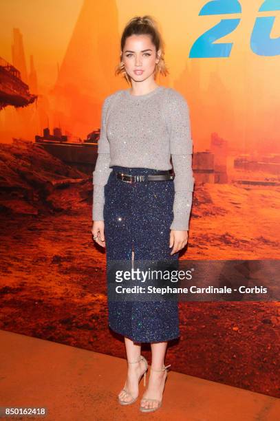 Actress Ana de Armas attends the "Blade Runner 2049" Photocall at Hotel Le Bristol on September 20, 2017 in Paris, France.