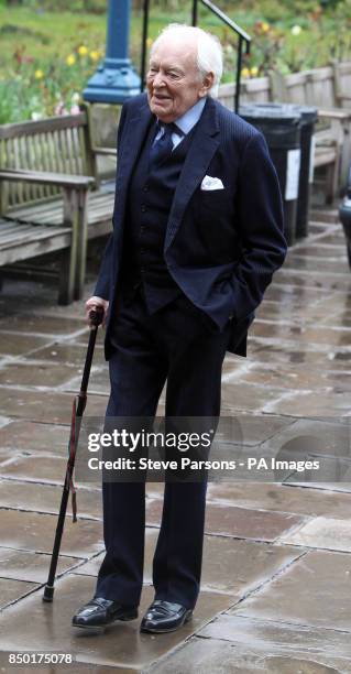 Tony Britton arrives at the memorial for actress Dinah Sheridan at St Paul's Church in Central London.