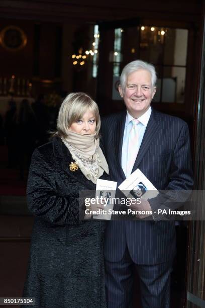 Sir Jeremy James Hanley and Jenny Hanley arriving at the memorial for their actress mother Dinah Sheridan at St Paul's Church in Central London.