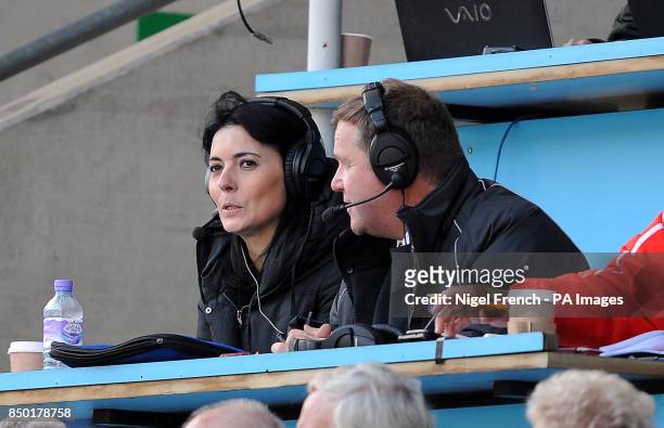 Sky Sports News presenter and Brentford fan Natalie Sawyer in the stands