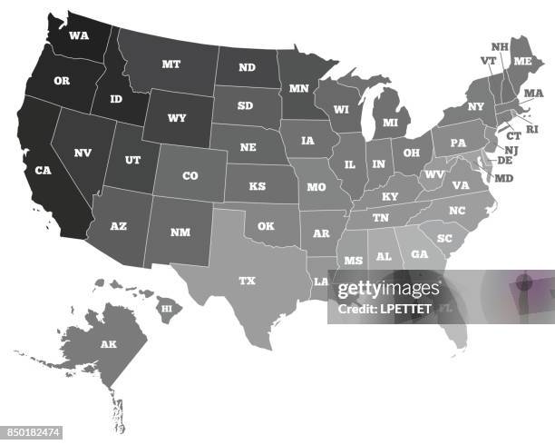 usa map - alabama v arkansas stock illustrations