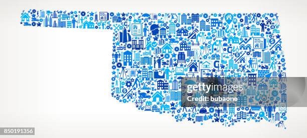 oklahoma construction industry vector icon pattern - hard hat tablet stock illustrations
