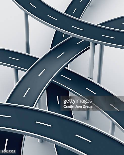 motorway interchange - overpass road stock-grafiken, -clipart, -cartoons und -symbole