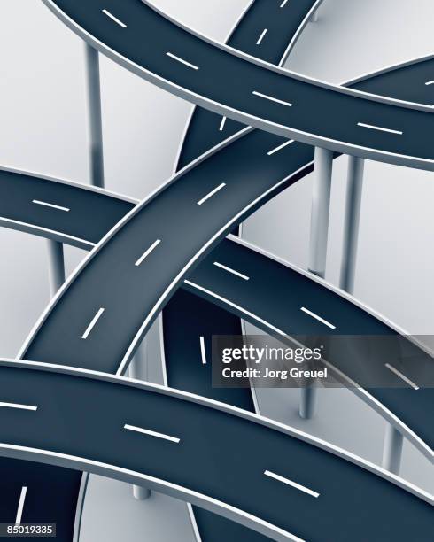 motorway interchange - overpass stock illustrations