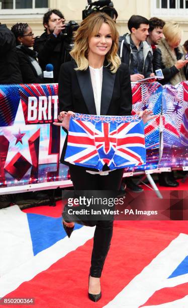 Amanda Holden arrives at a Britain's Got Talent Q&A at the ICA in London.