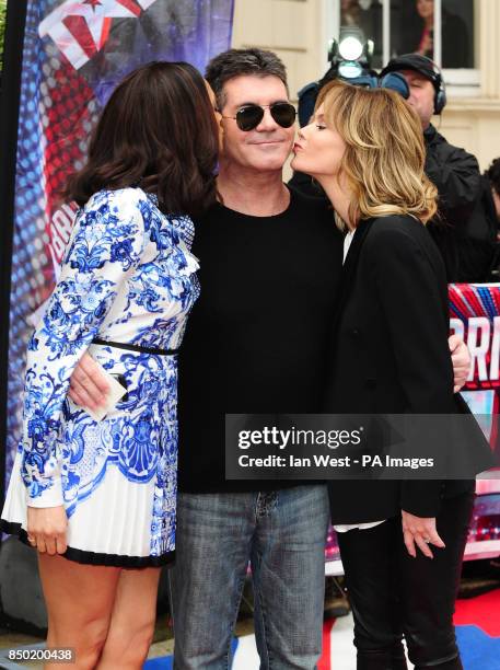 Alesha Dixon, Simon Cowell and Amanda Holden arrive at a Britain's Got Talent Q&A at the ICA in London.