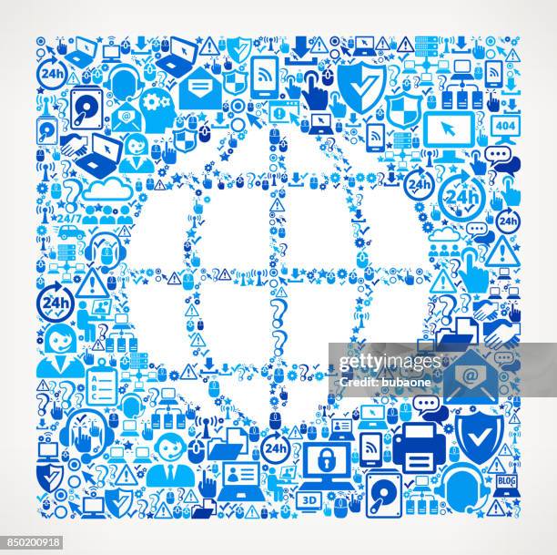 globe tech support vector icon pattern - server technician stock illustrations