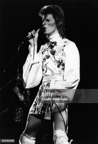 Photo of David BOWIE, performing live onstage on Ziggy Stardust/Aladdin Sane tour
