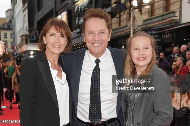 Anne-Marie Conley, Brian Conley and daughter attend the World Premiere of "Goodbye Christopher Robin" at Odeon Leicester Square on September 20, 2017...