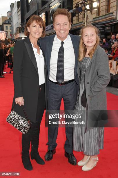 Anne-Marie Conley, Brian Conley and daughter attend the World Premiere of "Goodbye Christopher Robin" at Odeon Leicester Square on September 20, 2017...