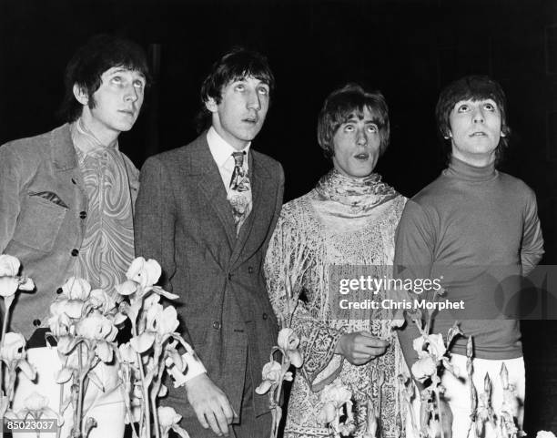 Photo of The Who; L-R: John Entwistle, Pete Townshend, Roger Daltrey, Keith Moon - posed, group shot