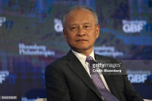 Cui Tiankai, People's Republic of China's ambassador to the U.S., listens during the Bloomberg Global Business Forum in New York, U.S., on Wednesday,...