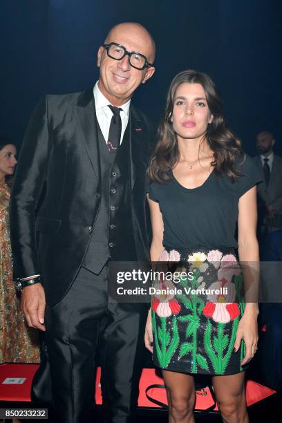 Marco Bizzarri and Charlotte Casiraghi attend the Gucci show during Milan Fashion Week Spring/Summer 2018 on September 20, 2017 in Milan, Italy.