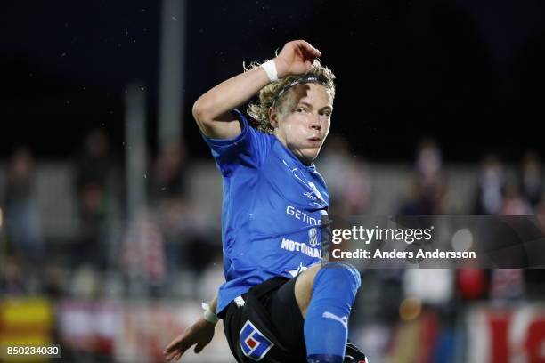 Tryggvi Hrafn Haraldsson of Halmstad BK at Orjans Vall on September 20, 2017 in Halmstad, Sweden.