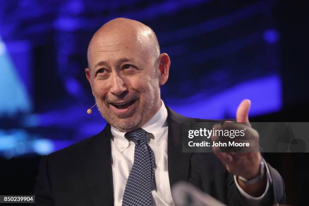 Goldman Sachs CEO Lloyd Blankfein speaks at the Bloomberg Global Business Forum on September 20, 2017 in New York City. Heads of state and...