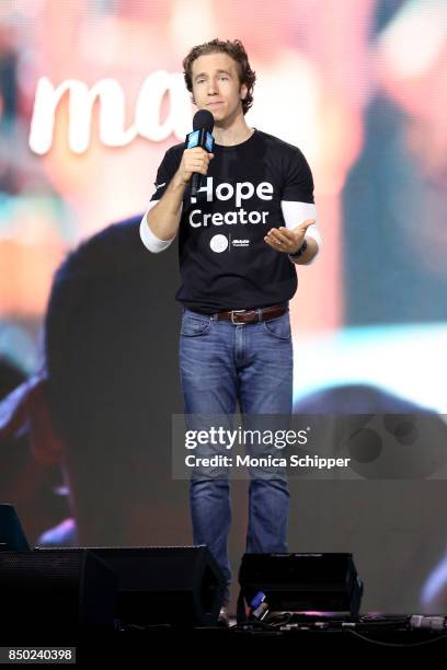 Craig Kielburger speaks onstage at WE Day UN at The Theater at Madison Square Garden on September 20, 2017 in New York City.