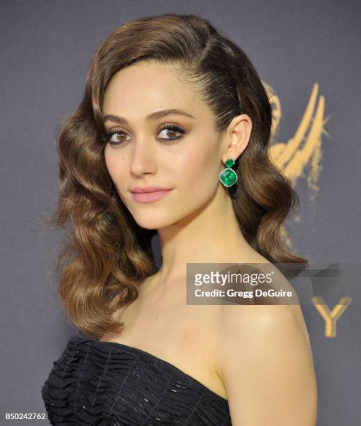 Emmy Rossum arrives at the 69th Annual Primetime Emmy Awards at Microsoft Theater on September 17, 2017 in Los Angeles, California.
